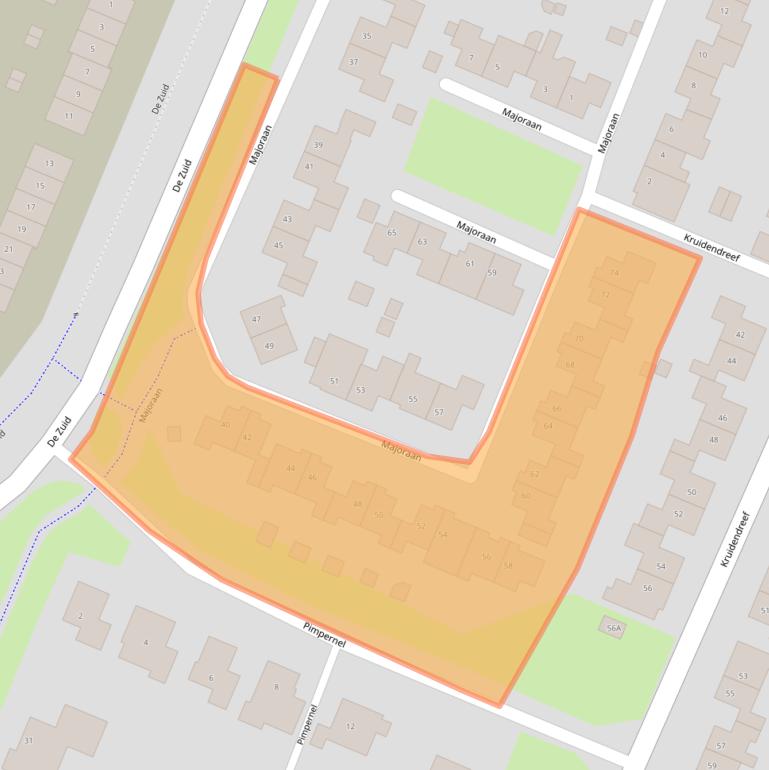 Kaart van postcodegebied 8252BB.