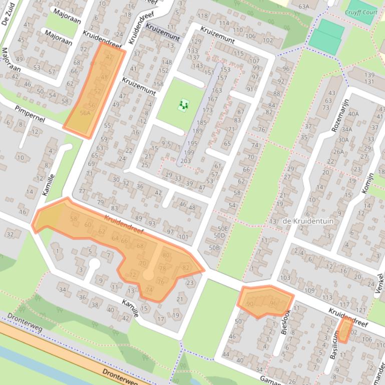 Kaart van postcodegebied 8252BH.