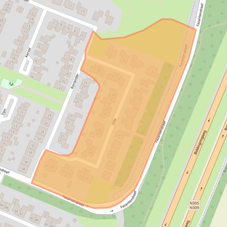 Kaart van postcodegebied 8252CJ.