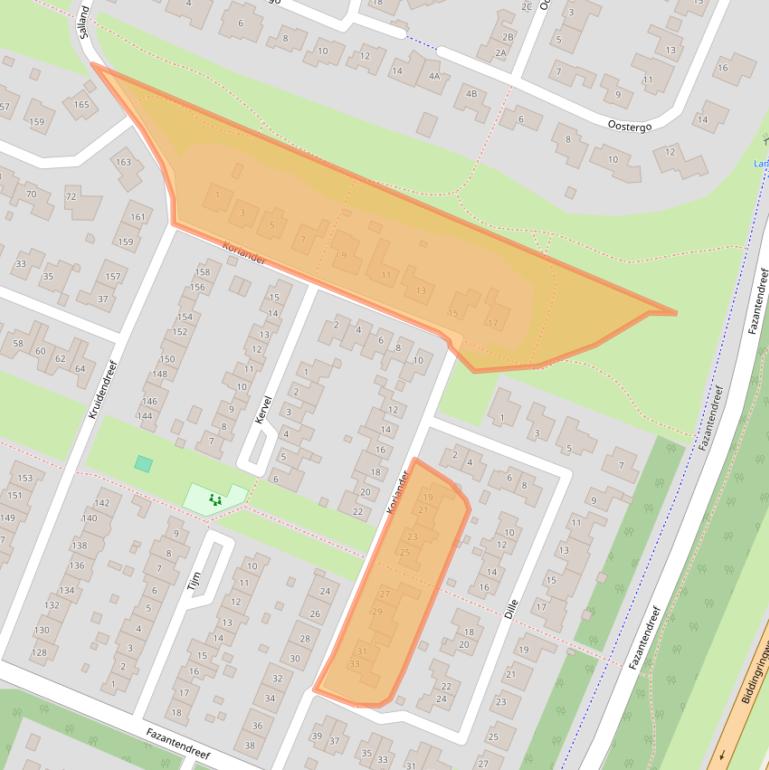 Kaart van postcodegebied 8252CL.