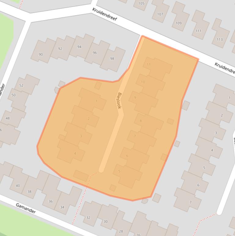 Kaart van postcodegebied 8252DA.