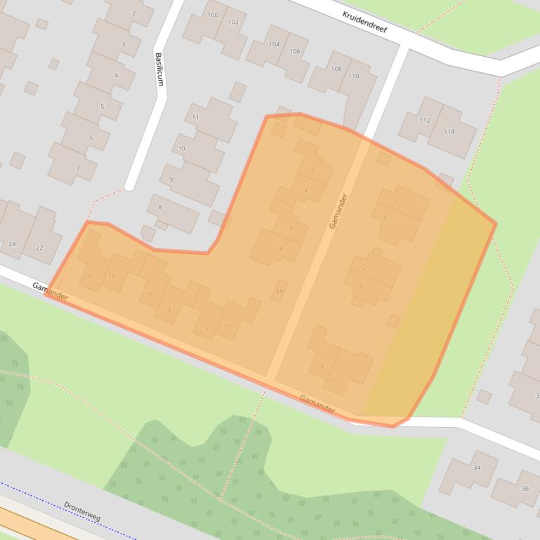 Kaart van postcodegebied 8252DC.