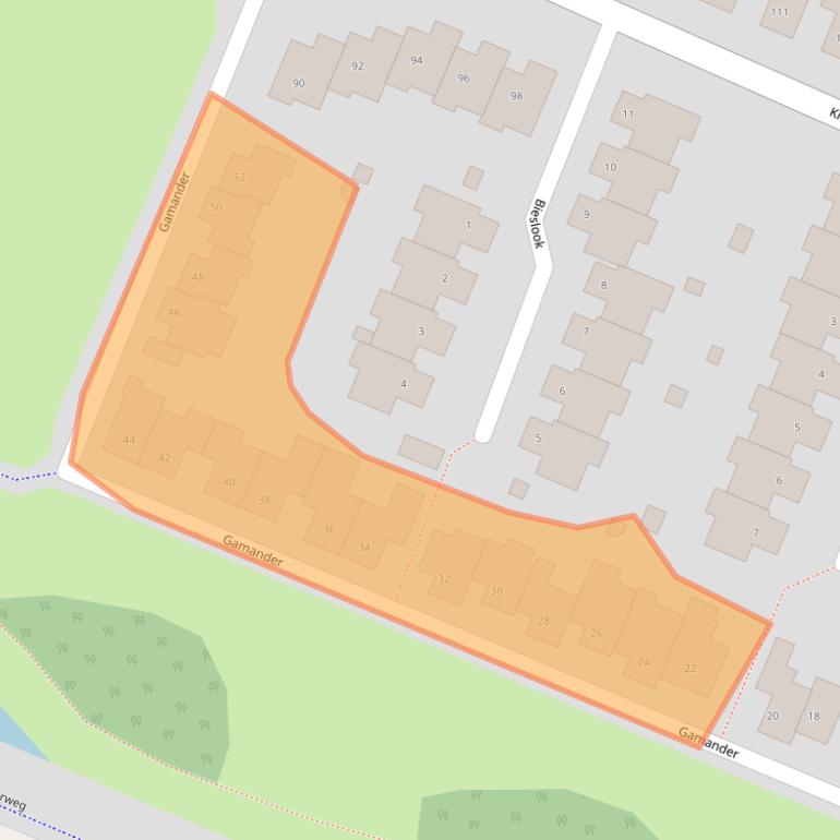 Kaart van postcodegebied 8252DD.