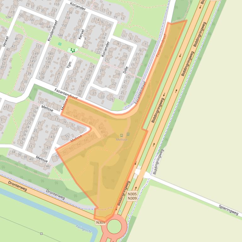 Kaart van postcodegebied 8252DJ.