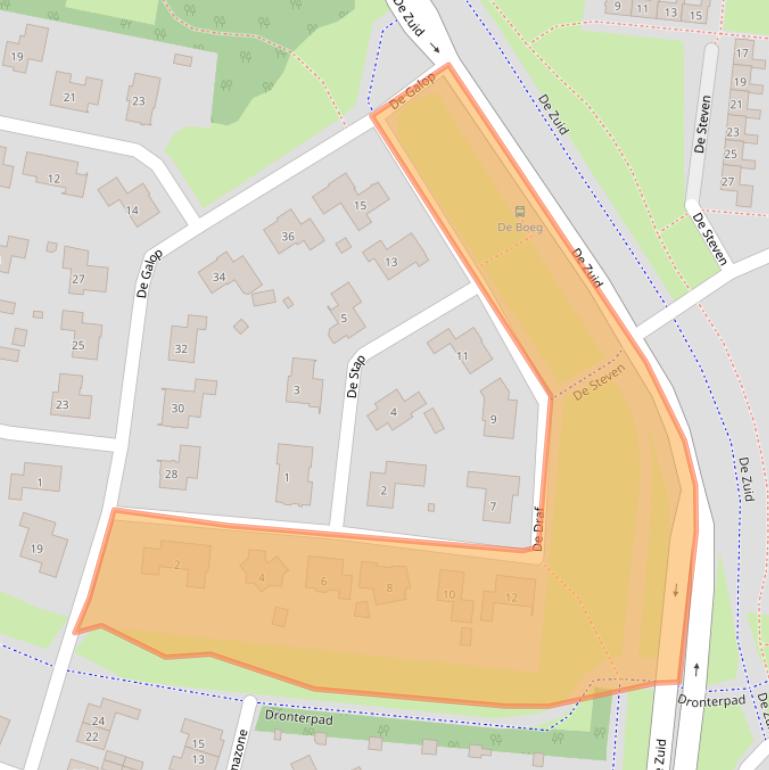 Kaart van postcodegebied 8252EL.