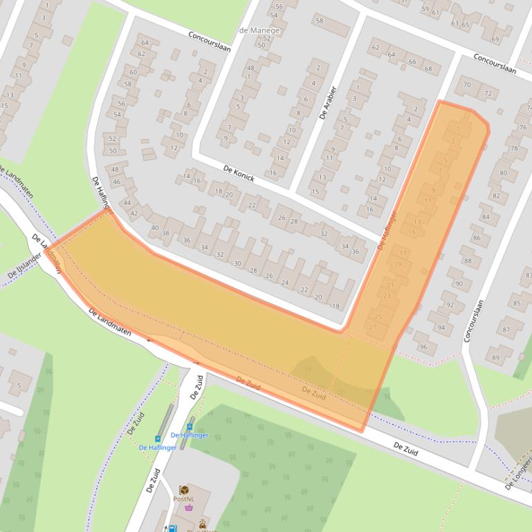 Kaart van postcodegebied 8252GM.