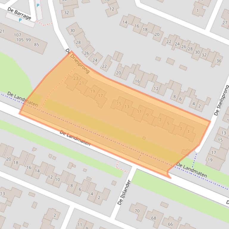 Kaart van postcodegebied 8252HC.