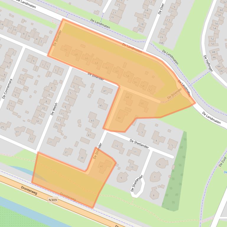 Kaart van postcodegebied 8252HE.