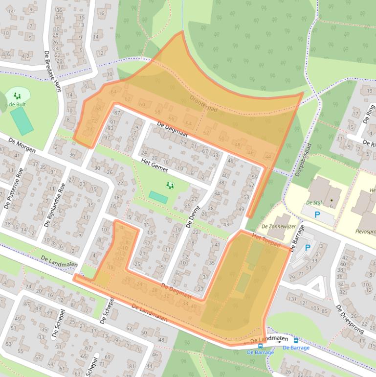 Kaart van postcodegebied 8252JC.