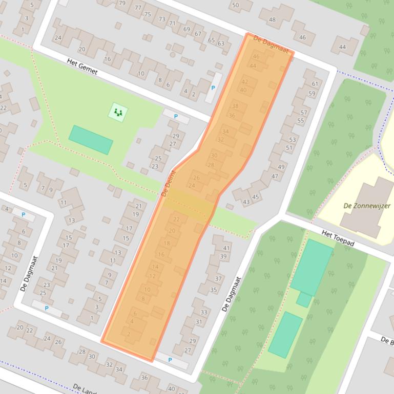 Kaart van postcodegebied 8252JE.