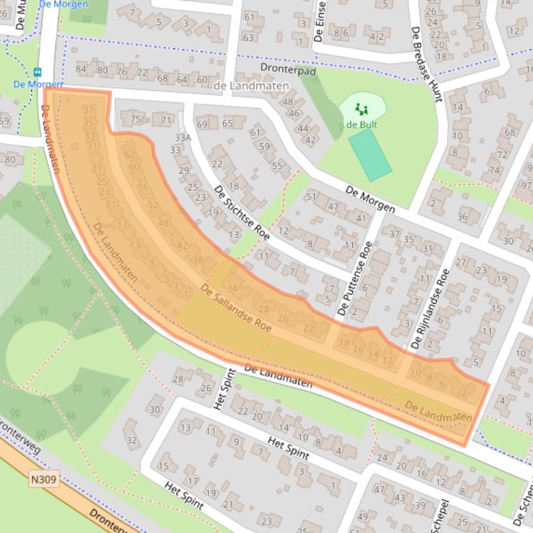 Kaart van postcodegebied 8252JW.