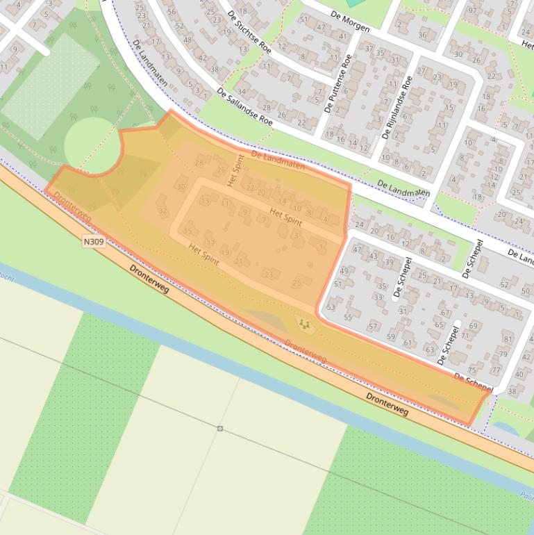 Kaart van postcodegebied 8252JZ.