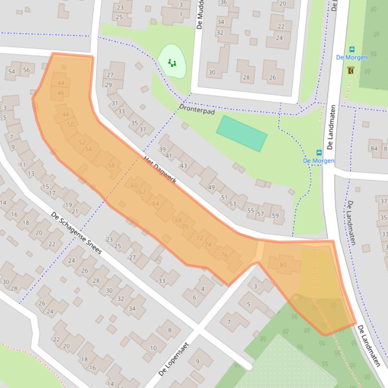 Kaart van postcodegebied 8252KE.