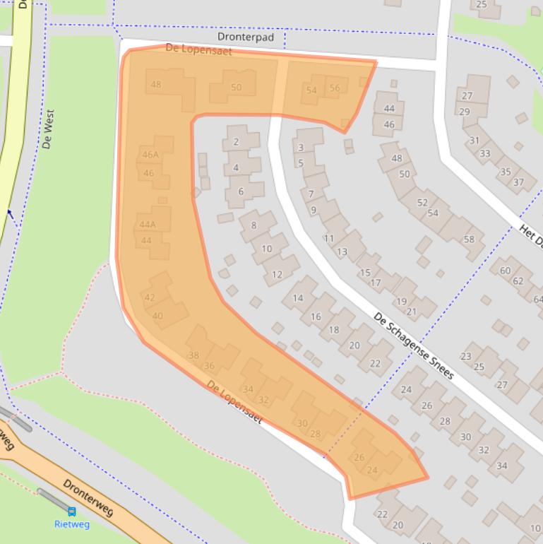 Kaart van postcodegebied 8252KK.