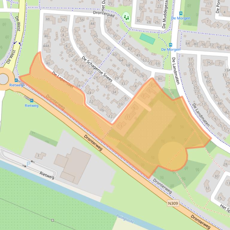 Kaart van postcodegebied 8252KL.