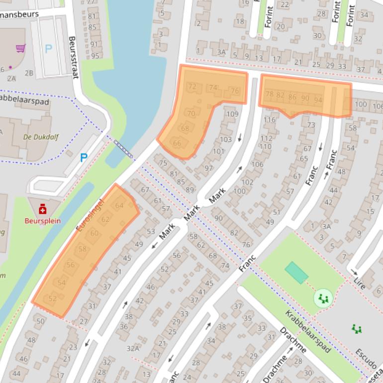 Kaart van postcodegebied 8253EC.