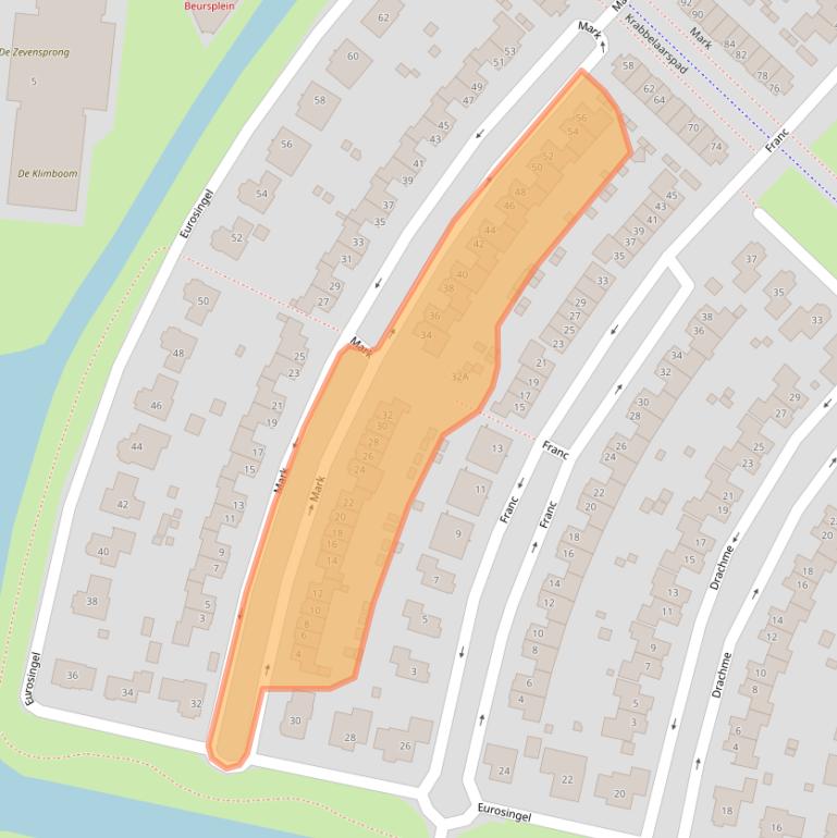 Kaart van postcodegebied 8253EJ.