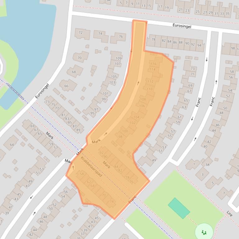 Kaart van postcodegebied 8253EK.