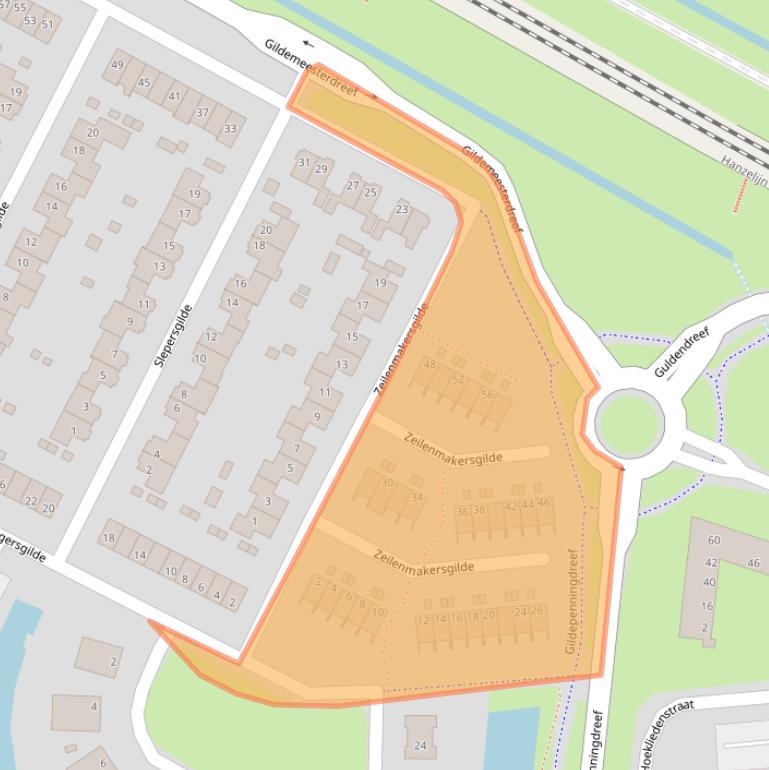 Kaart van postcodegebied 8253GJ.