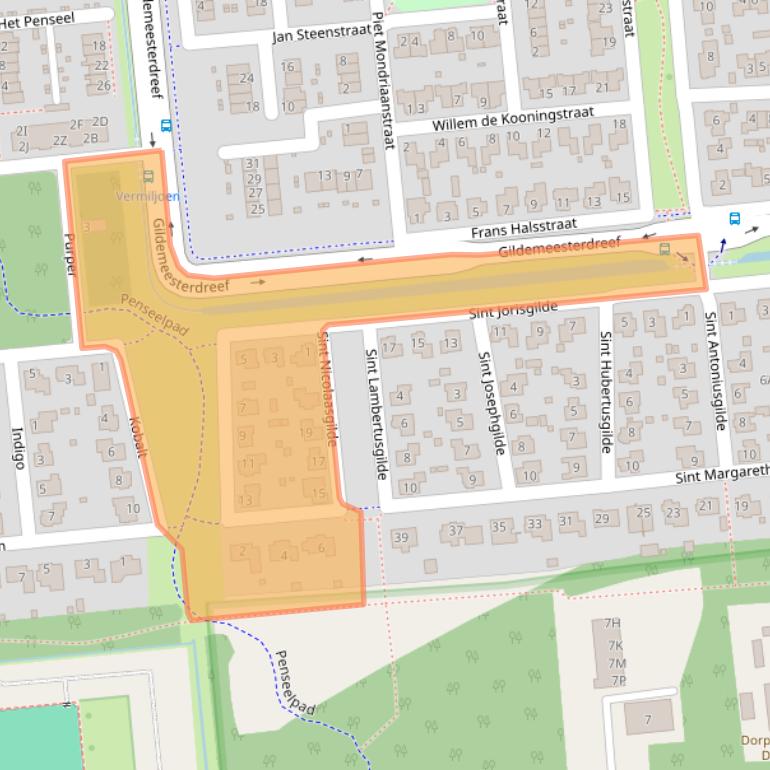 Kaart van postcodegebied 8253KM.