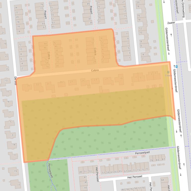 Kaart van postcodegebied 8253KN.