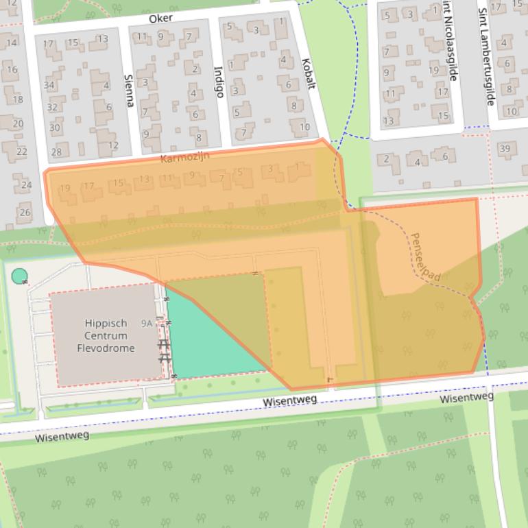 Kaart van postcodegebied 8253KR.