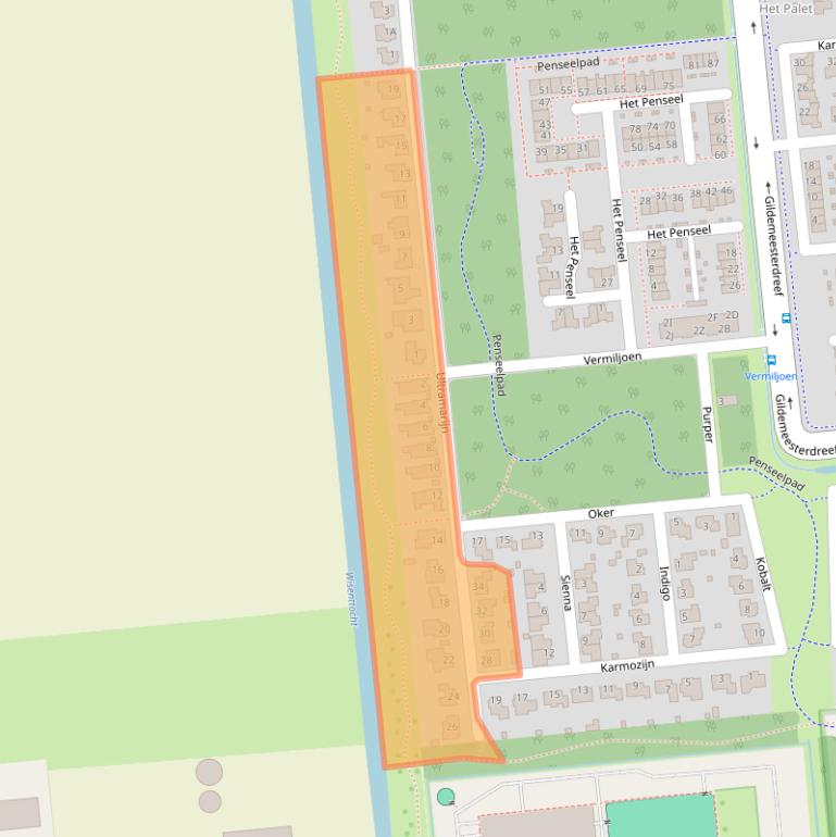 Kaart van postcodegebied 8253KV.