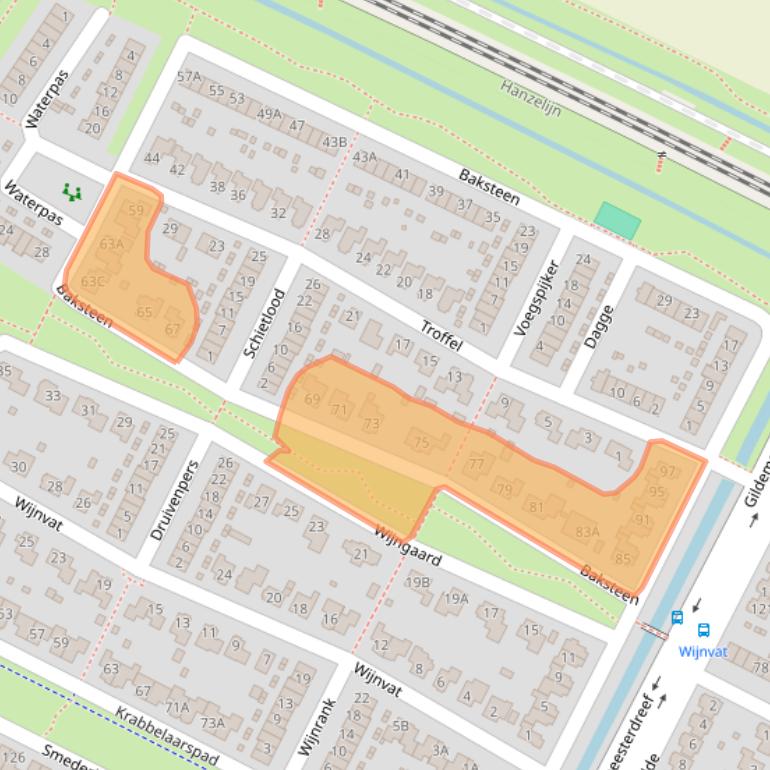 Kaart van postcodegebied 8253LB.