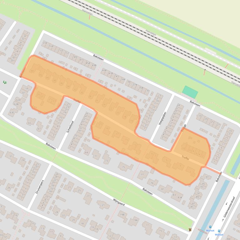 Kaart van postcodegebied 8253LC.