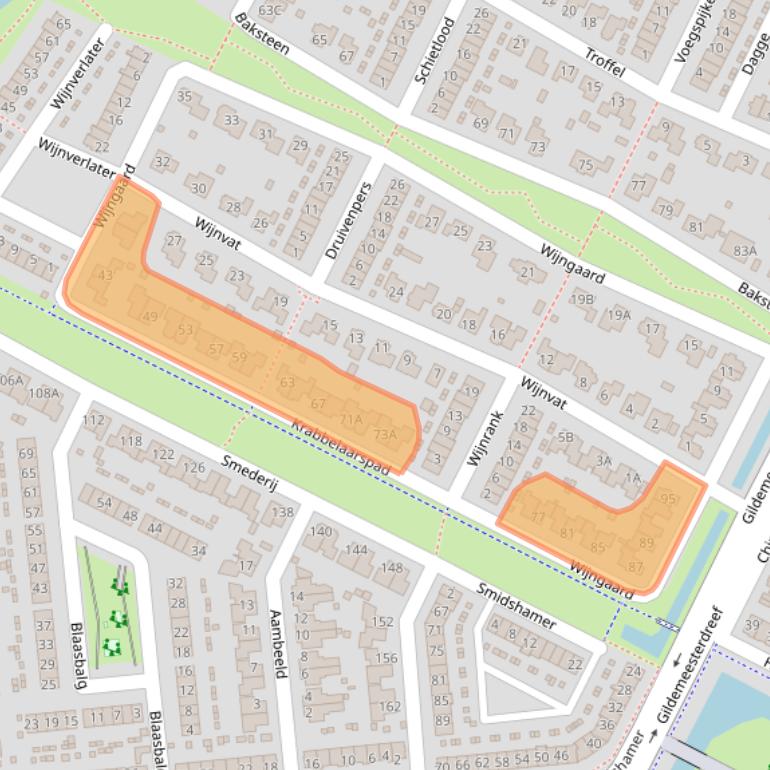 Kaart van postcodegebied 8253LK.
