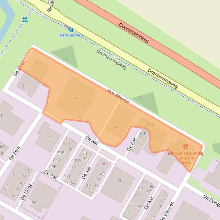 Kaart van postcodegebied 8253PP.