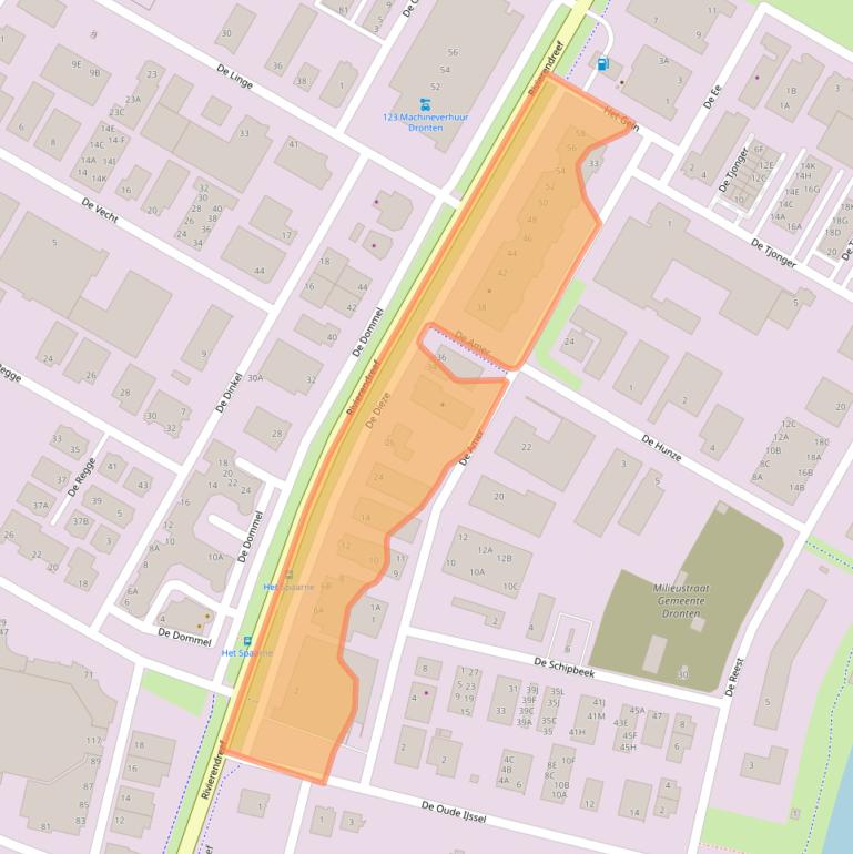 Kaart van postcodegebied 8253PS.