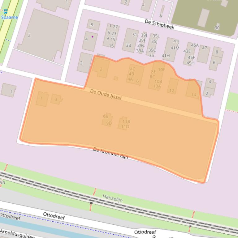 Kaart van postcodegebied 8253PV.