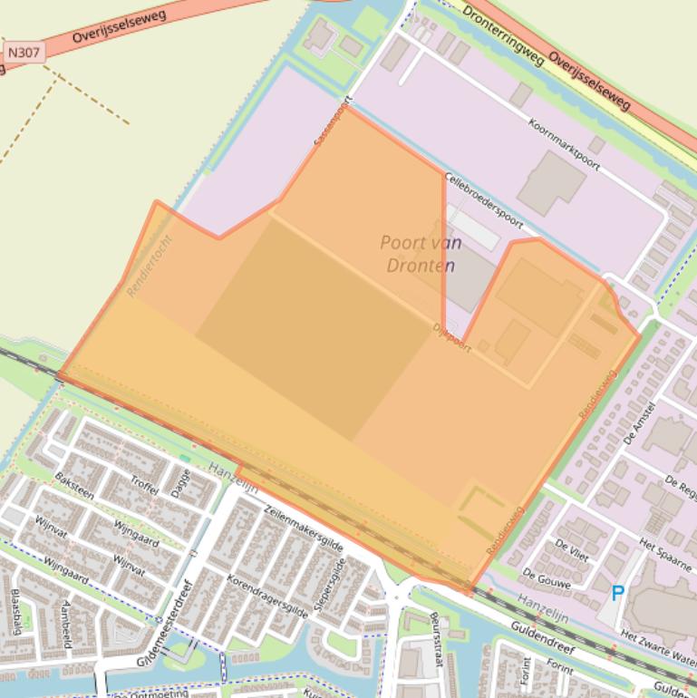 Kaart van postcodegebied 8253TA.