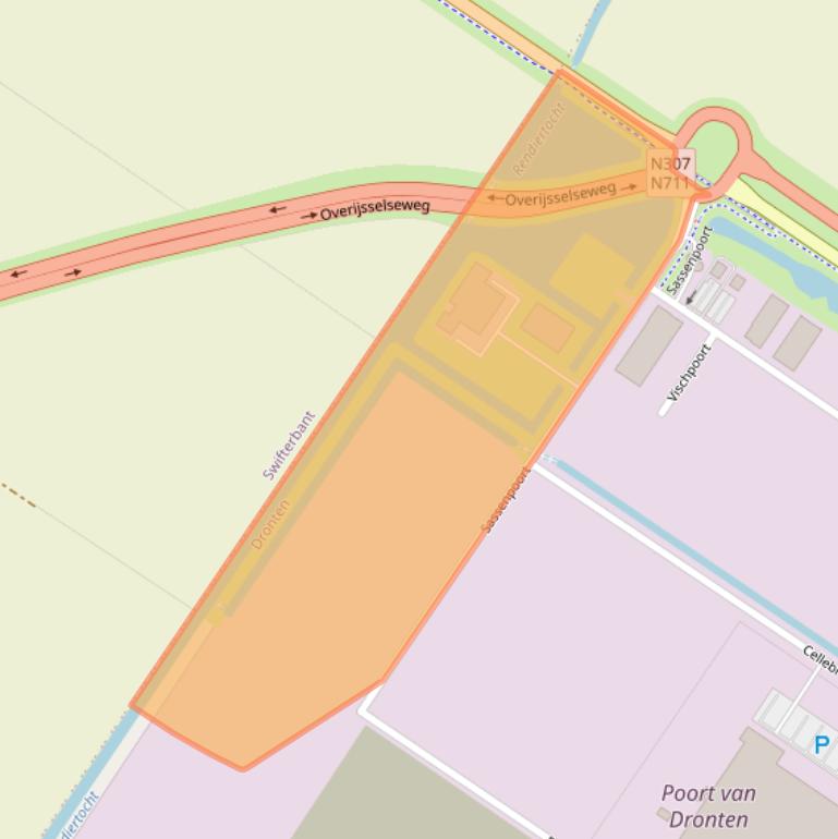 Kaart van postcodegebied 8253TC.