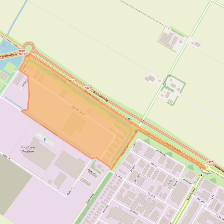 Kaart van postcodegebied 8253TE.