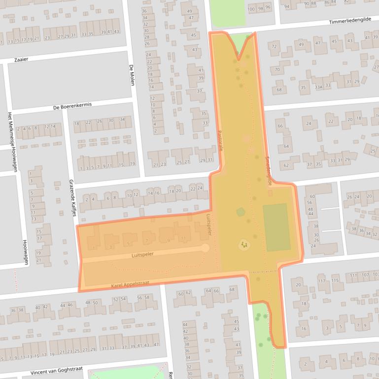 Kaart van postcodegebied 8253VA.