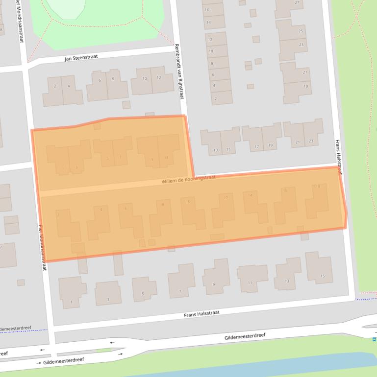 Kaart van postcodegebied 8253VM.