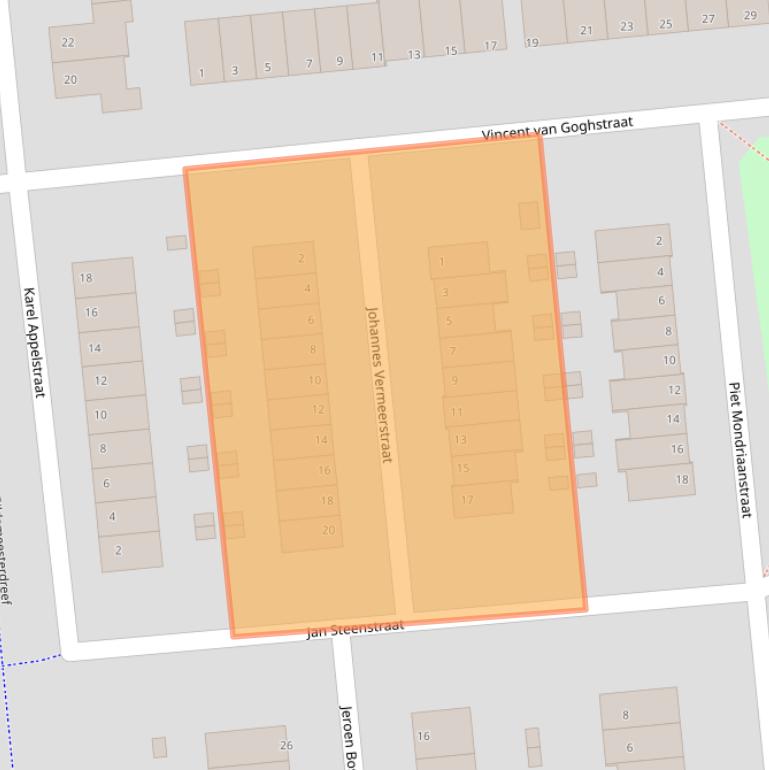 Kaart van postcodegebied 8253VT.
