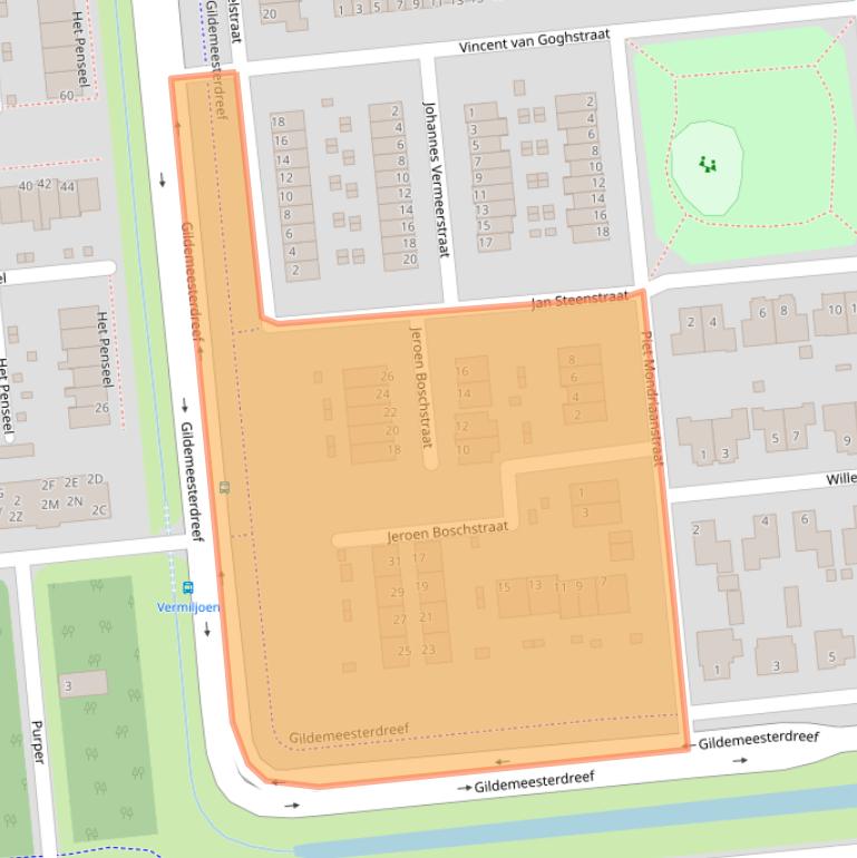 Kaart van postcodegebied 8253VW.