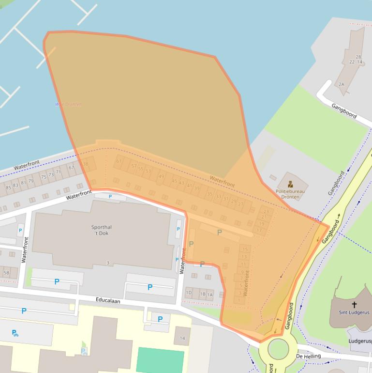 Kaart van postcodegebied 8253ZA.