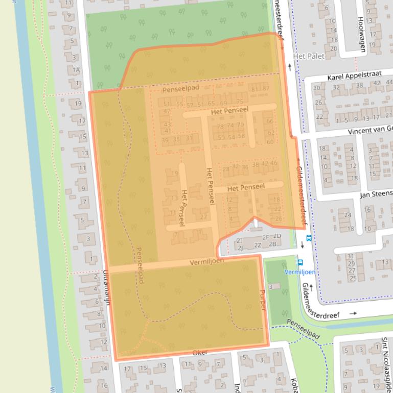 Kaart van postcodegebied 8253ZE.
