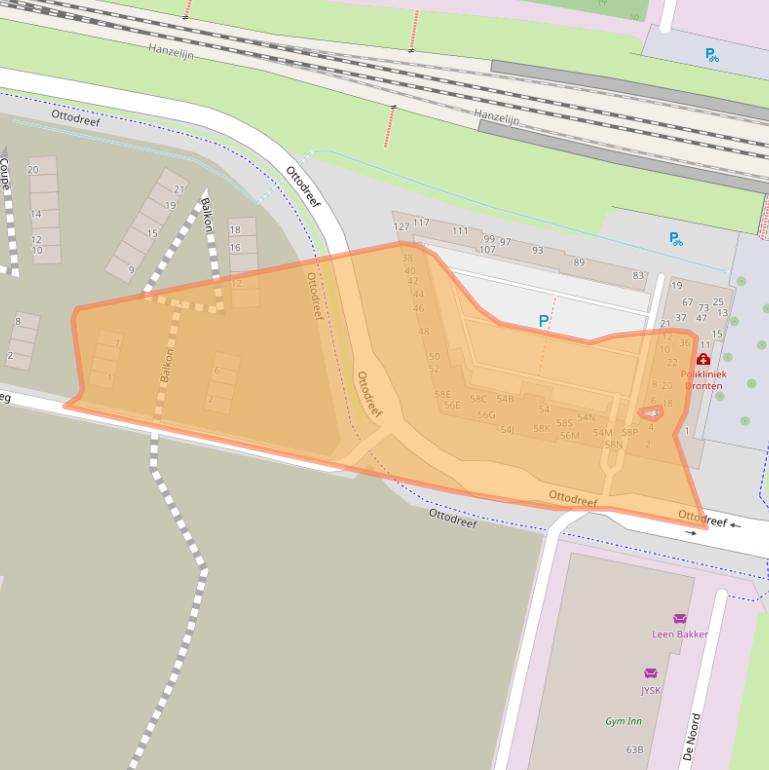 Kaart van postcodegebied 8254BE.