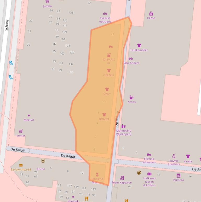 Kaart van postcodegebied 8254KE.