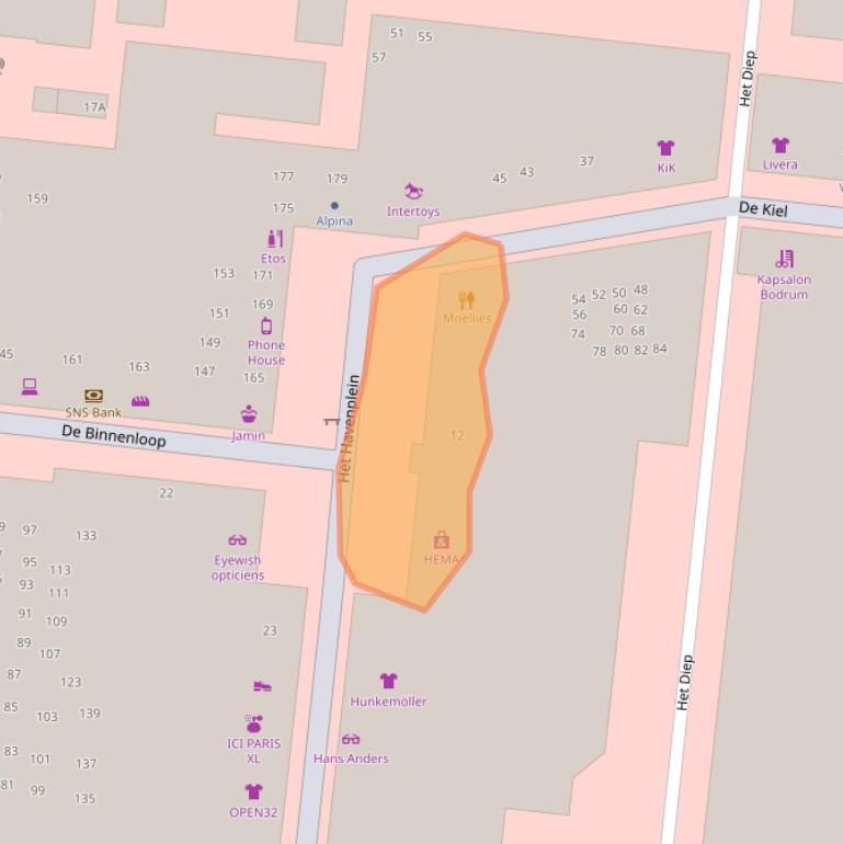 Kaart van postcodegebied 8254KJ.