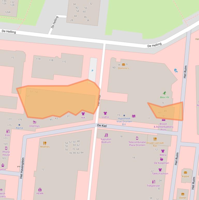 Kaart van postcodegebied 8254KT.