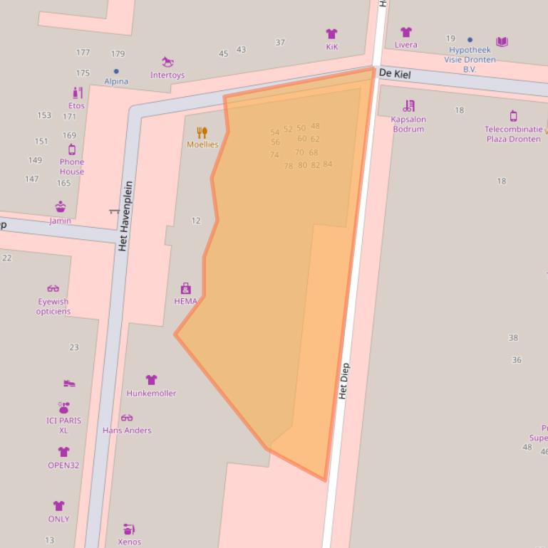 Kaart van postcodegebied 8254KW.