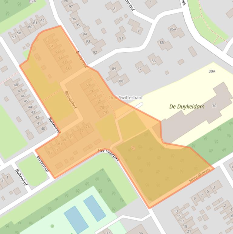 Kaart van postcodegebied 8255AZ.