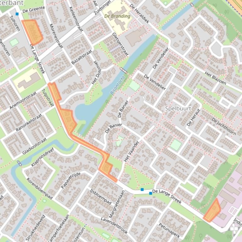 Kaart van postcodegebied 8255CA.