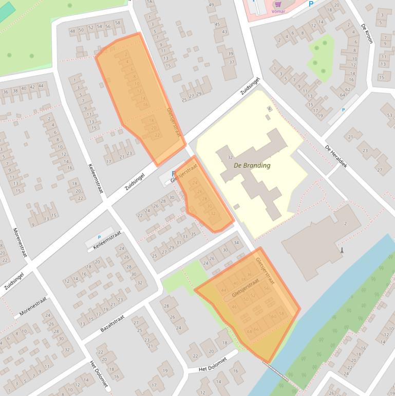 Kaart van postcodegebied 8255CN.